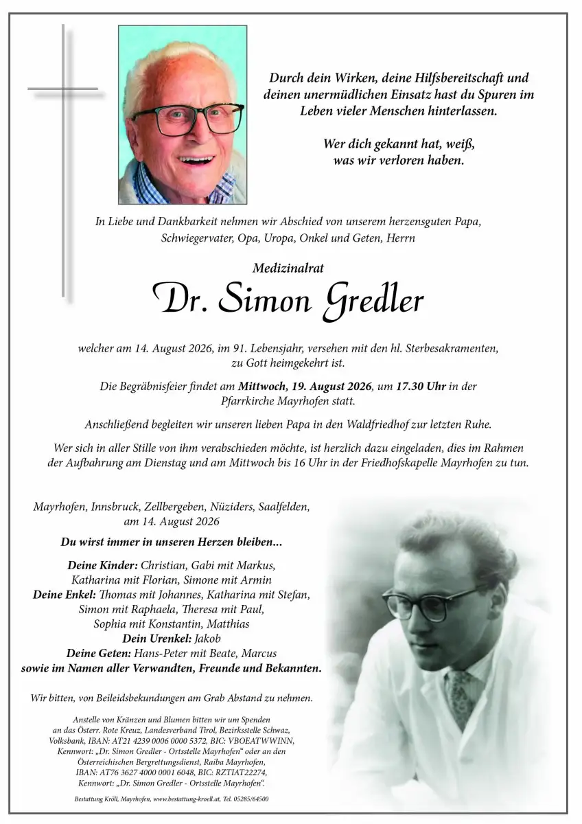 Parte von Dr. Simon Gredler