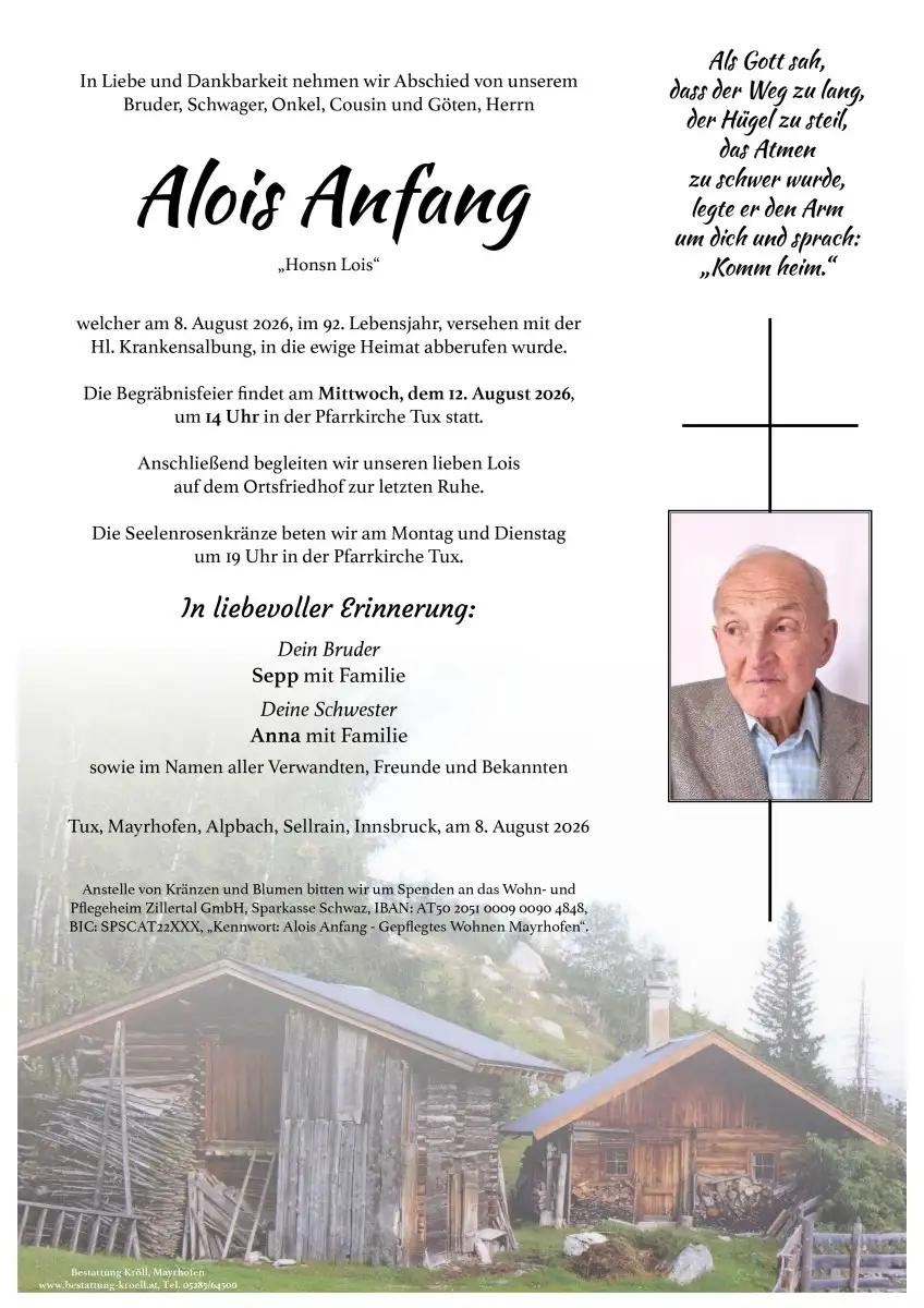 Parte von Alois Anfang