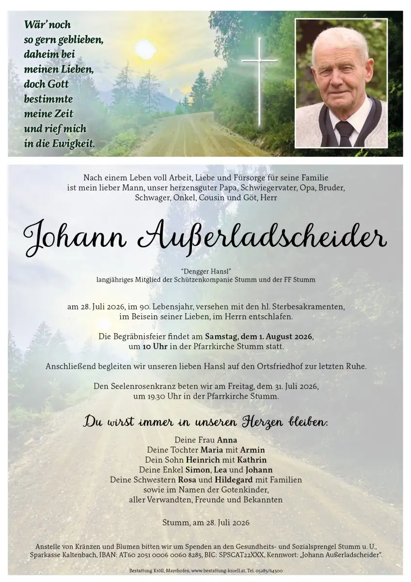 Parte von Johann Außerladscheider