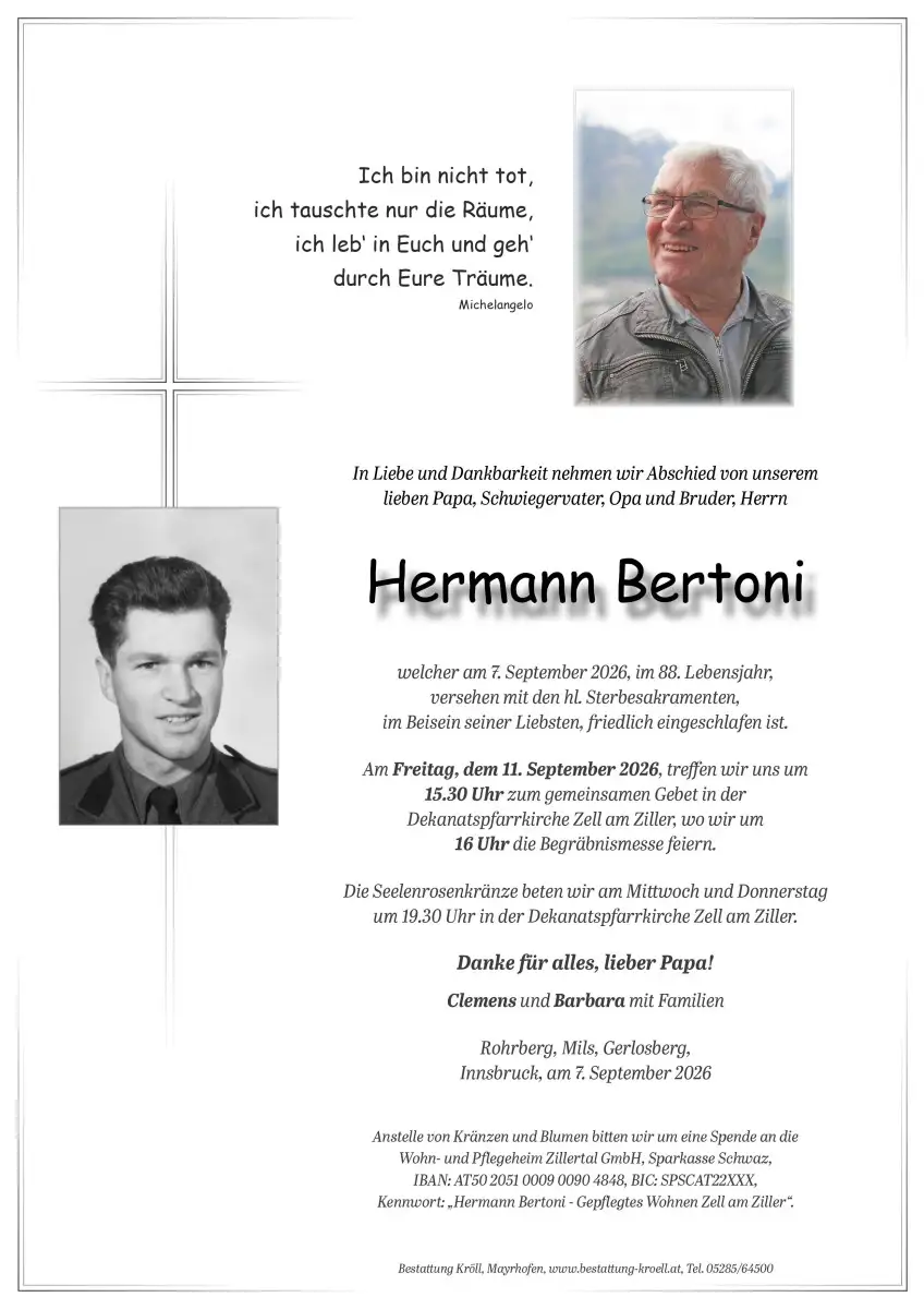 Parte von Hermann Bertoni