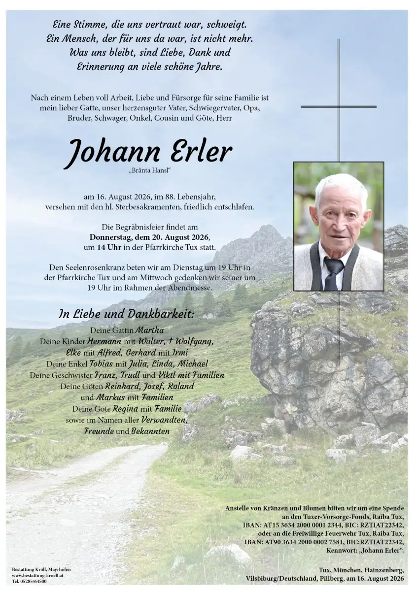 Parte von Johann Erler