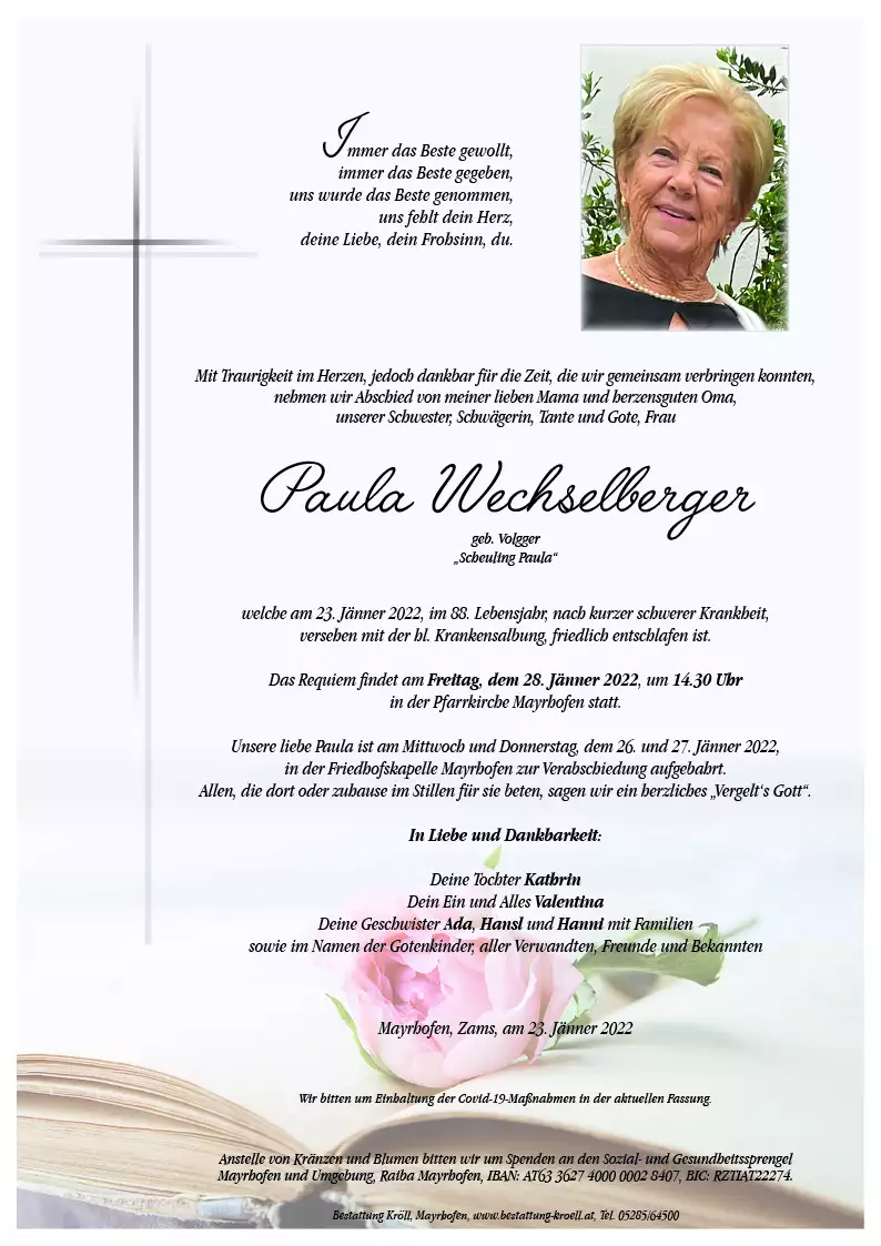 Parte von Paula Wechselberger